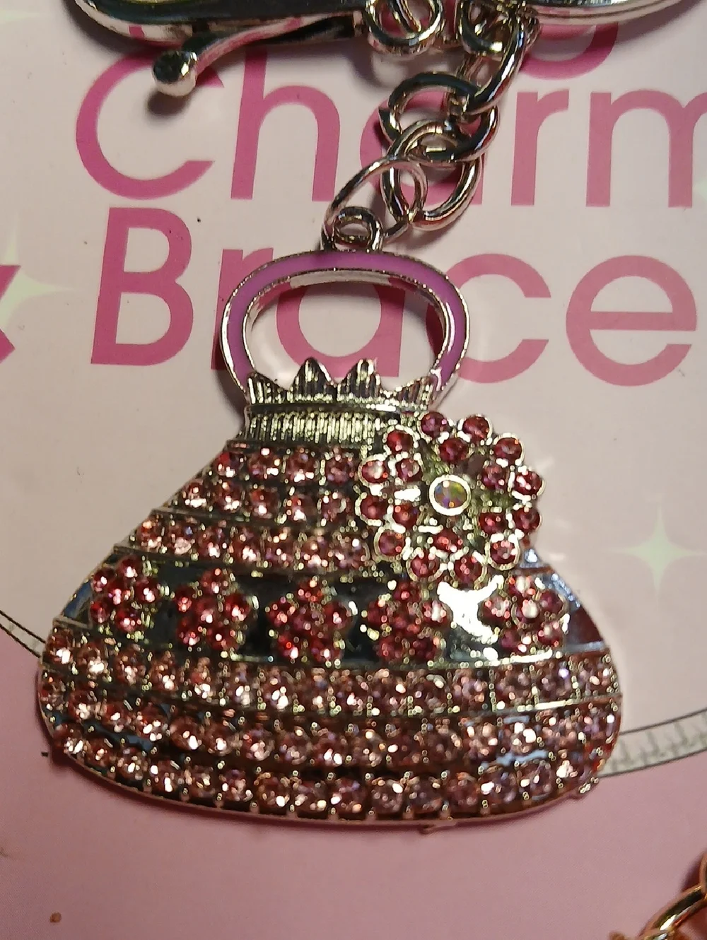 Bag Charm Chain And Crystal Purse Keychain Bundle